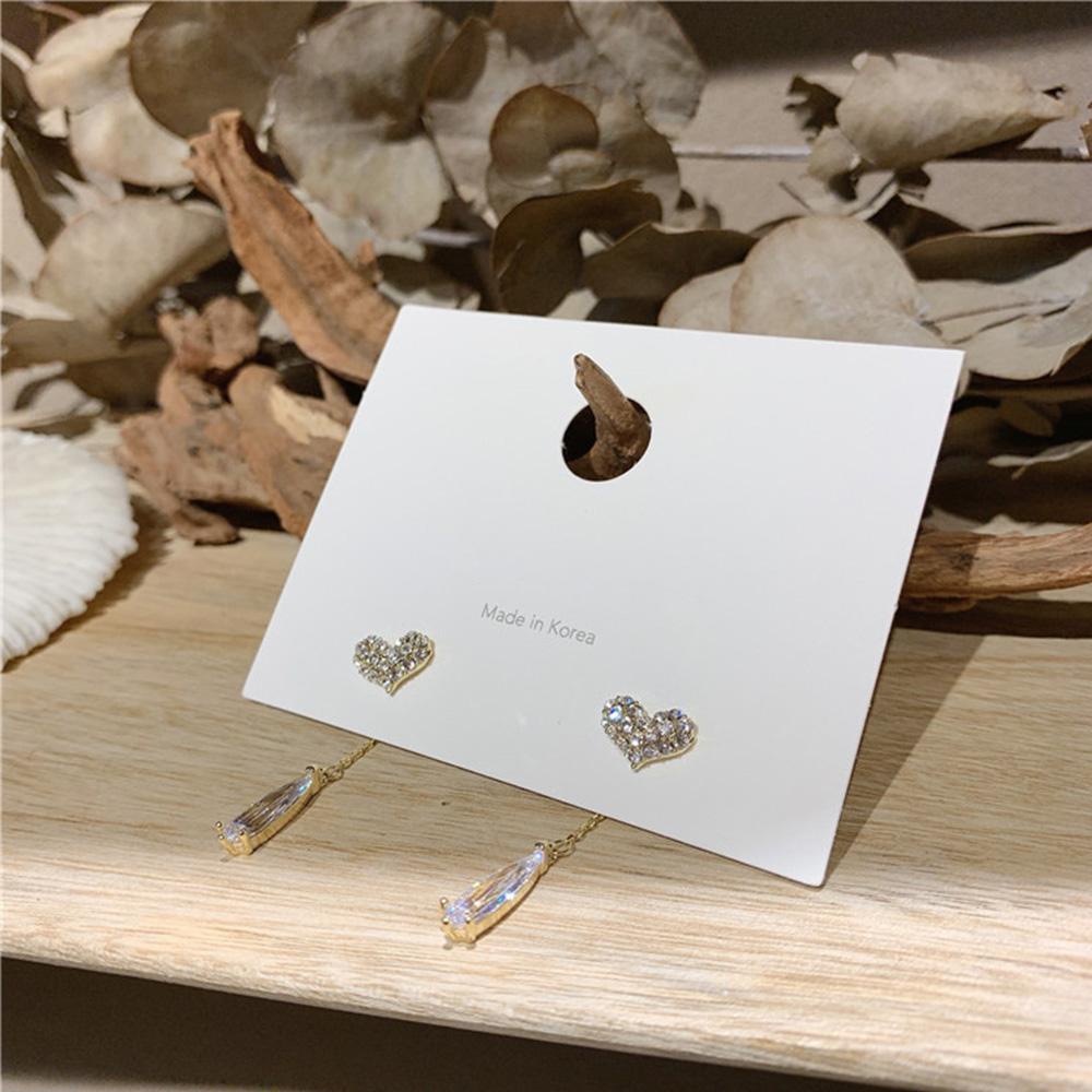 Bông Tai Thời Trang Hình Trái Tim Phối Tua Rua Dài Kiểu Hàn Quốc VANES1