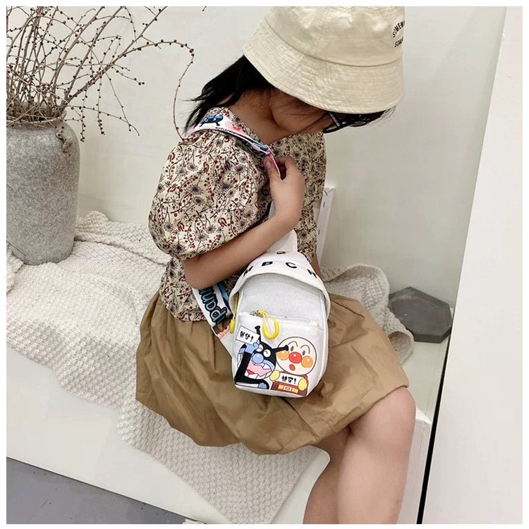 [freeship] Túi bao tử túi đeo chéo họa tiết mặt cười hoạt hình thời trang cho bé trai bé gái Dương kids