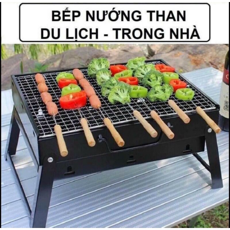 Bếp nướng than hoa dài , vuông cao cấp gấp gọn