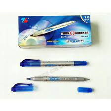 Bút lông dầu thiên long 2 đầu nét nhỏ không xóa được pm - 04 màu đỏ/xanh/đen -  đồ dùng văn phòng - HOKAMI STORE