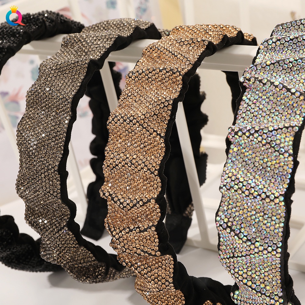 Cài tóc đính đá lấp lánh phong cách retro thời trang Hàn Quốc