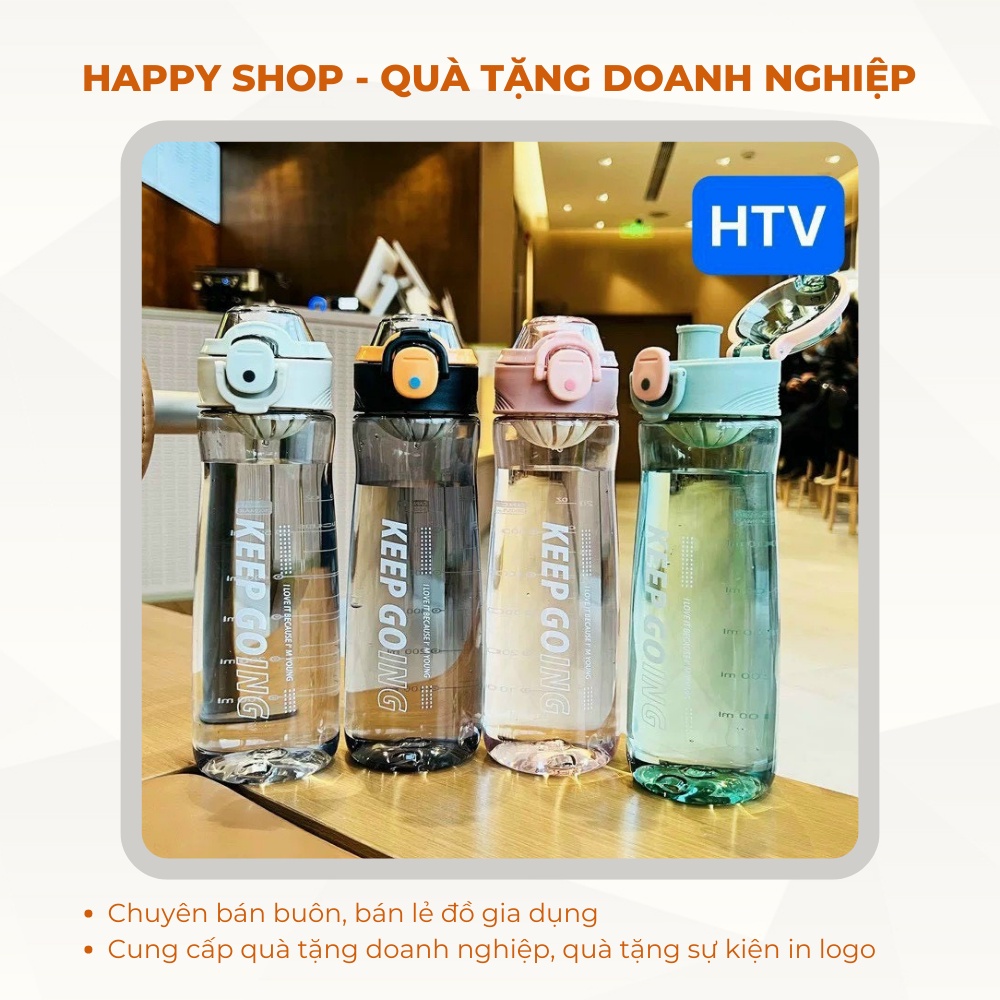 Bình nước thể thao Keep Going 800ml nhựa PP có quai xách