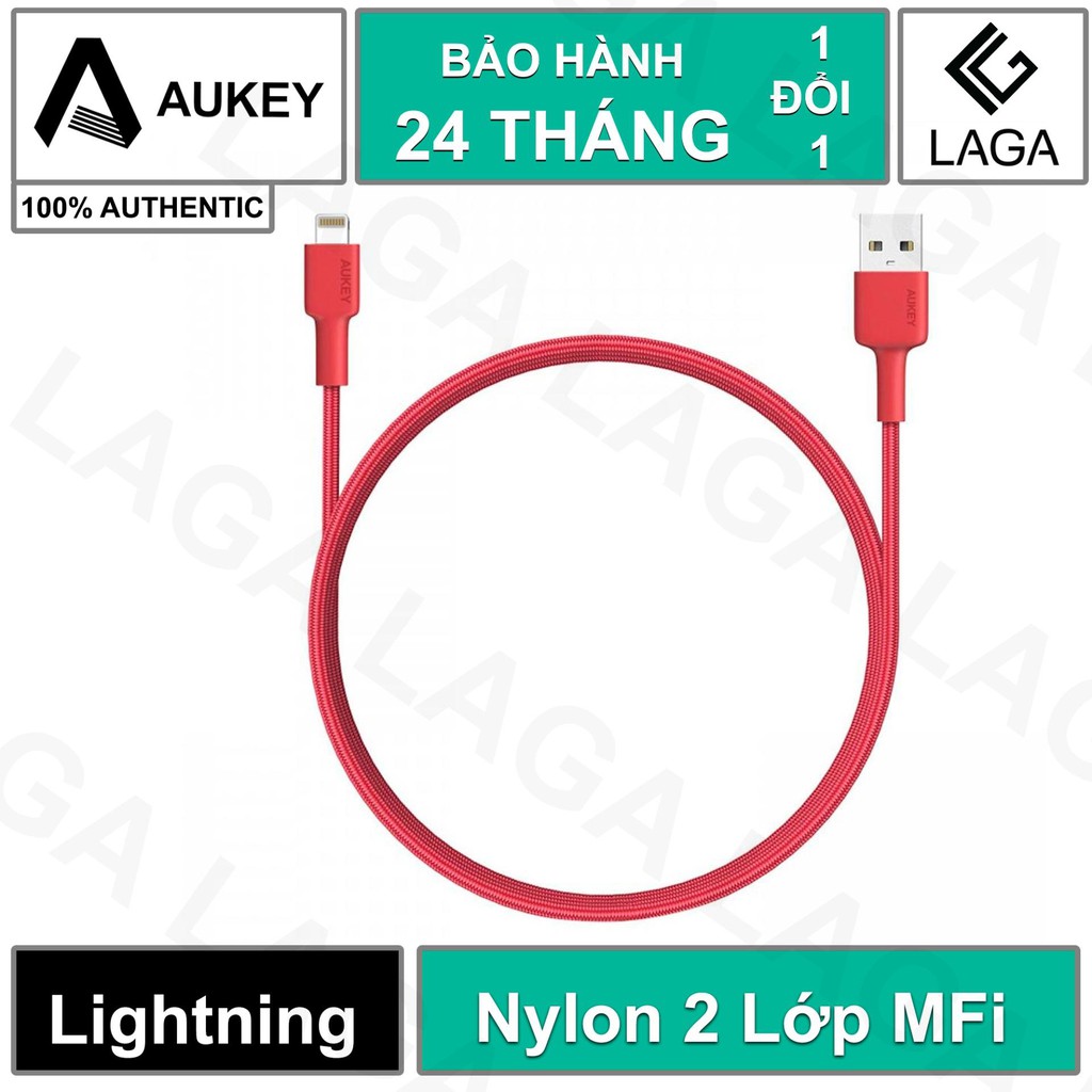 Cáp Sạc Aukey Lightning MFi 1.2M Nylon 2 Lớp Siêu Bền CB-BAL3
