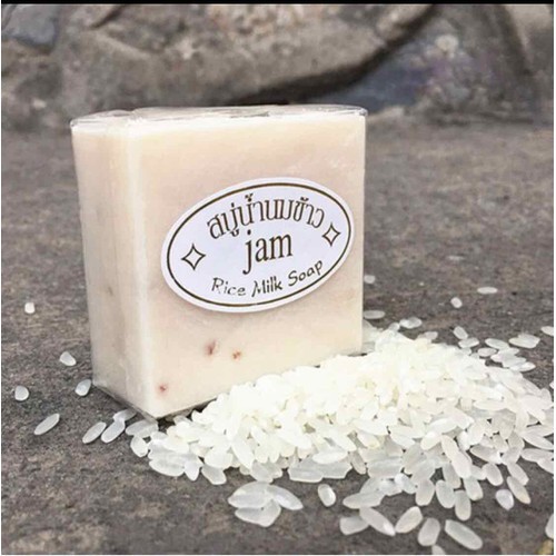 XÀ PHÒNG CÁM GẠO THÁI LAN JAM RICE MILK SOAP WHITENING HERBAL SOAP - Amipharma