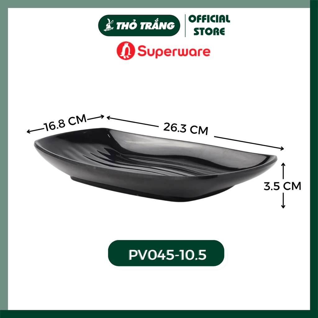 Dĩa nhựa màu Đen đa dạng mẫu Srithai Superware Thái Lan cao cấp để đồ xào, đồ nướng