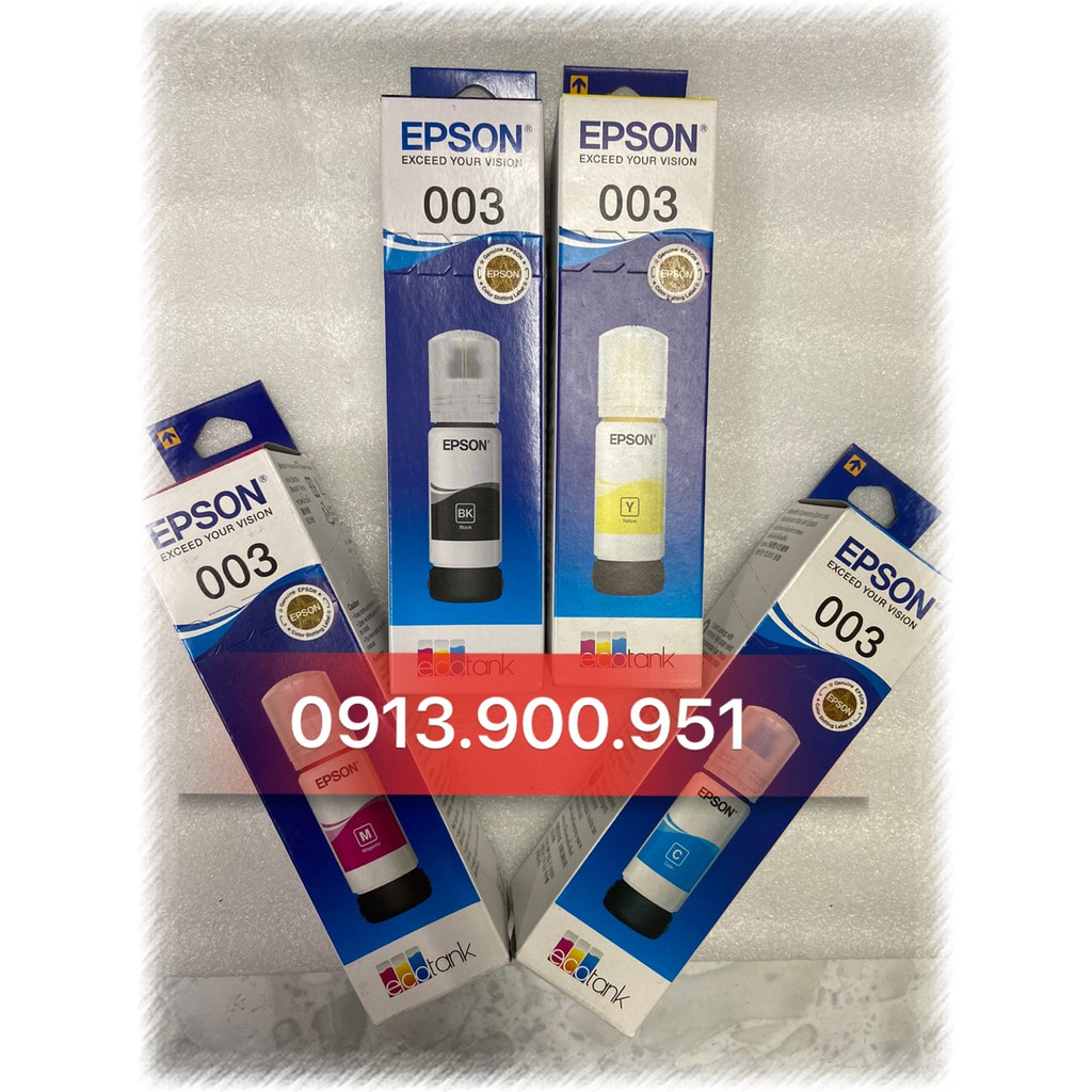 Mực in Epson 003 - hàng chính hãng Epson -  Mực Epson 003 dùng cho máy L1110 / L3110 / L3150 / L1110 / L5190
