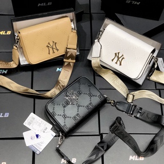 Túi đeo chéo nữ chữ nhật MLB họa tiết monogram NY fullbox size 18
