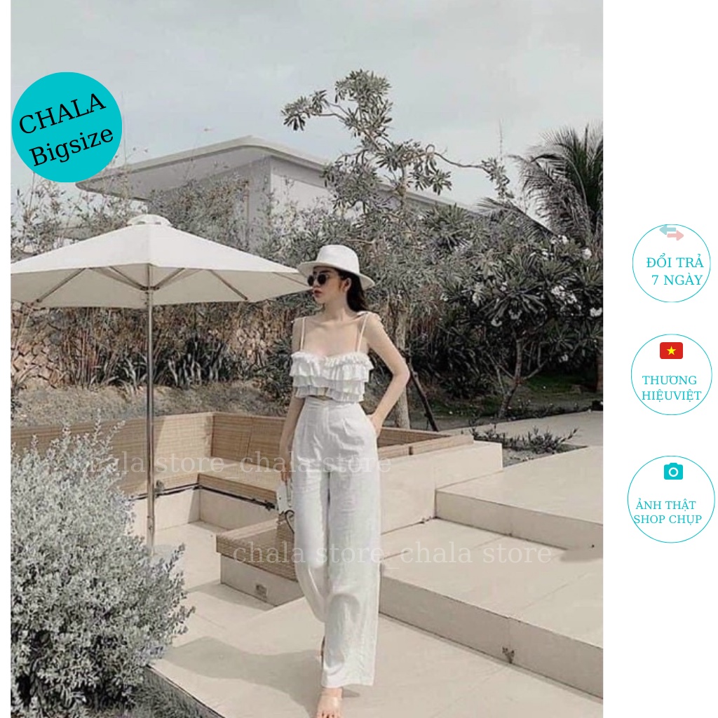 Quần Đũi Suông Nữ Dài Lưng Chun Vải Mềm Chala  Cạp Cao Mặc Đi Làm Đi Học