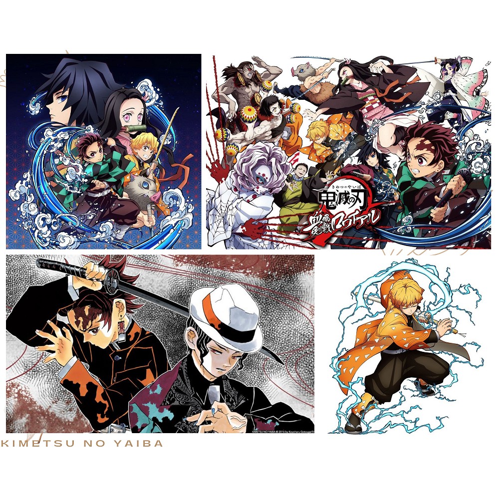 Postcard Kimetsu no Yaiba - Demon Slayer có dán sticker in hình anime - Quà Tặng