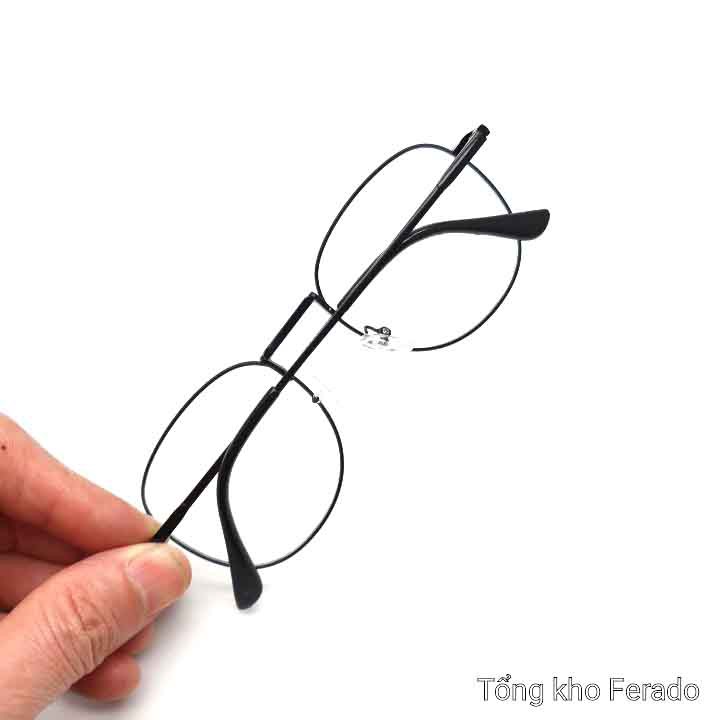 Gọng kính kim loại mắt mèo kèm hộp và khăn lau [ CÓ VIDEO]