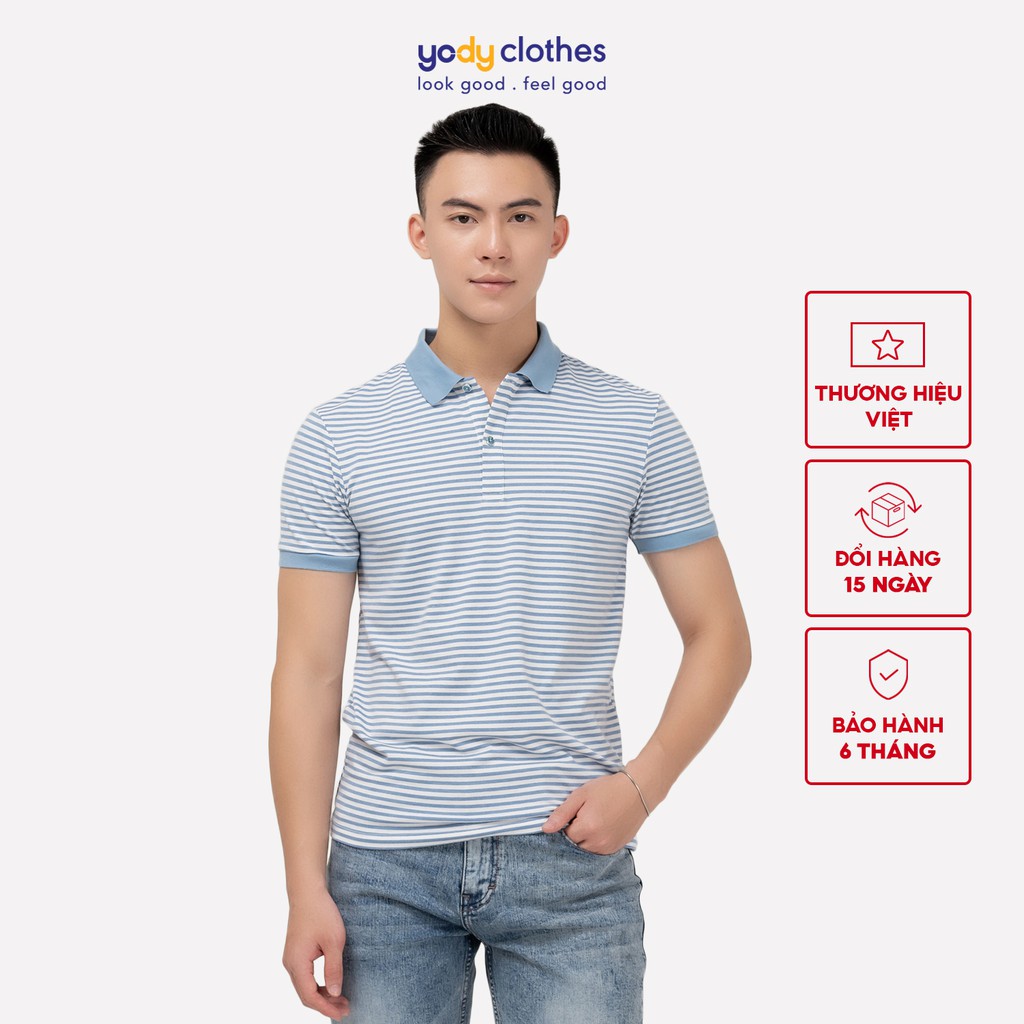 [Mã WABRYD221 giảm 10% đơn 250K] Áo polo nam YODY melange kẻ sọc kiểu dáng trẻ trung thoáng mát APM4069 | BigBuy360 - bigbuy360.vn