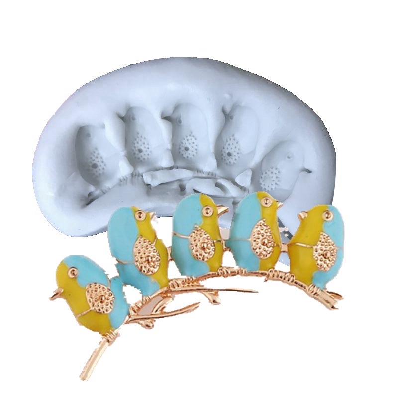 khuôn silicon chim nhỏ trang trí bánh