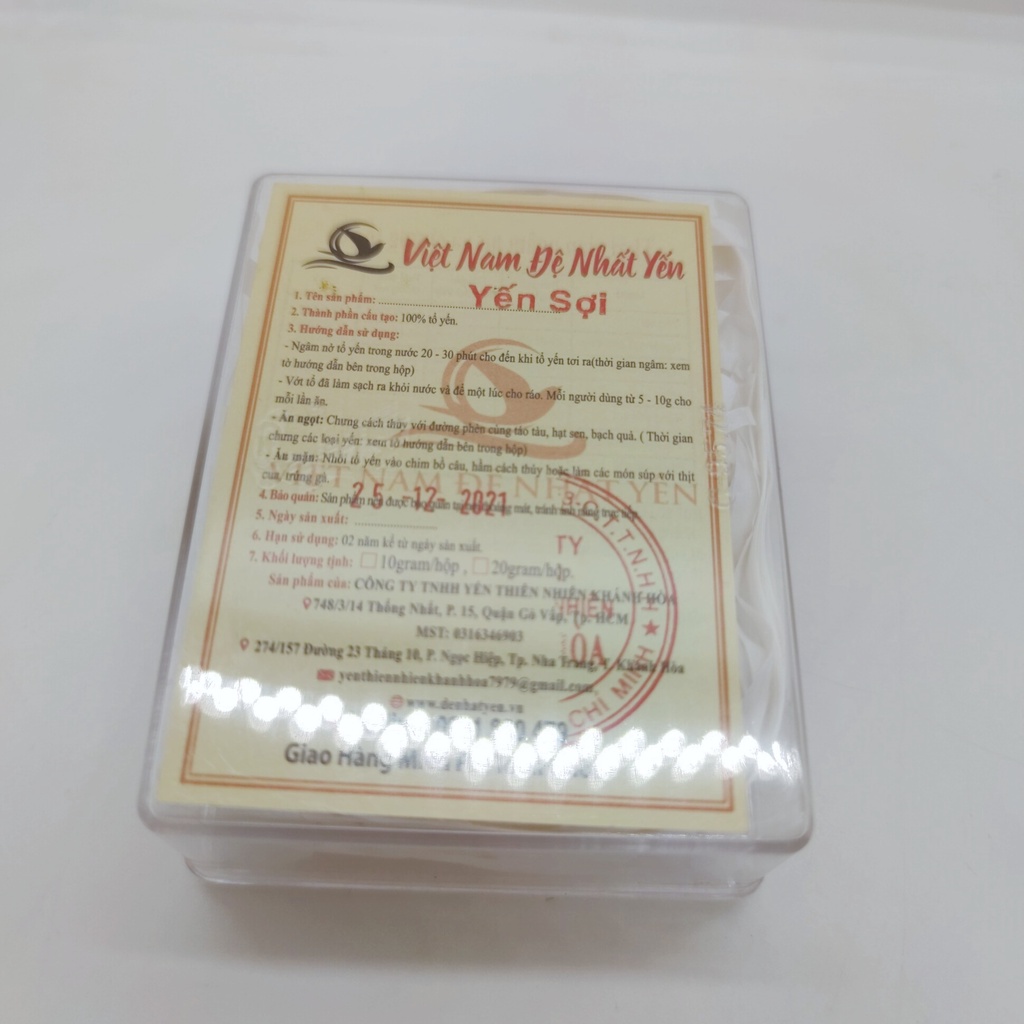 Yến sào Khánh Hòa cao cấp Đệ Nhất Yến JINDO 10g 1 tổ yến sợi đóng hộp hình chữ nhật tác dụng bồi bổ, tốt cho sức khỏe
