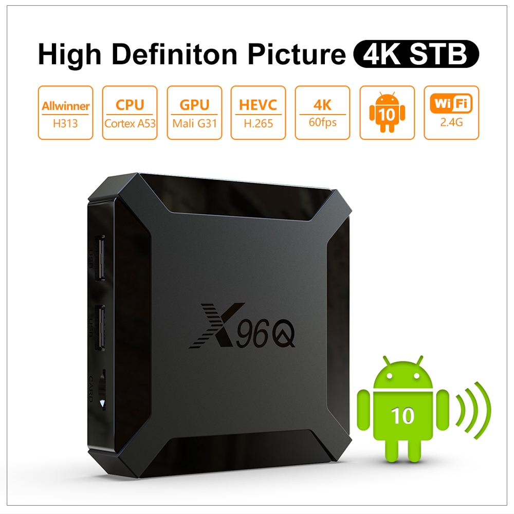 Thiết bị nhận tín hiệu TV Zkmagic X96Q 2.4G Wifi H313 4 Lõi 2GB 16GB 4K HDMI 2.0A