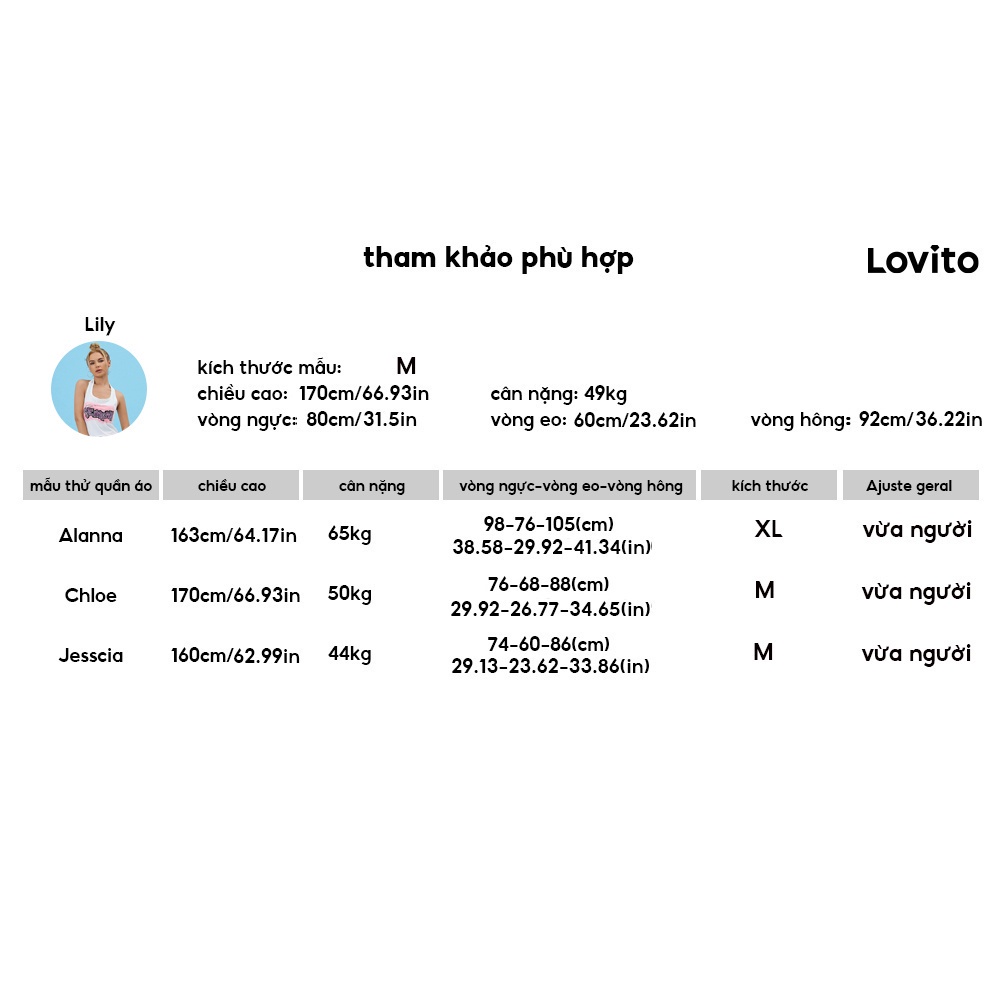 Đầm Lovito in hoa cổ chữ V không tay đơn giản thời trang L06053 (Màu đen) | BigBuy360 - bigbuy360.vn