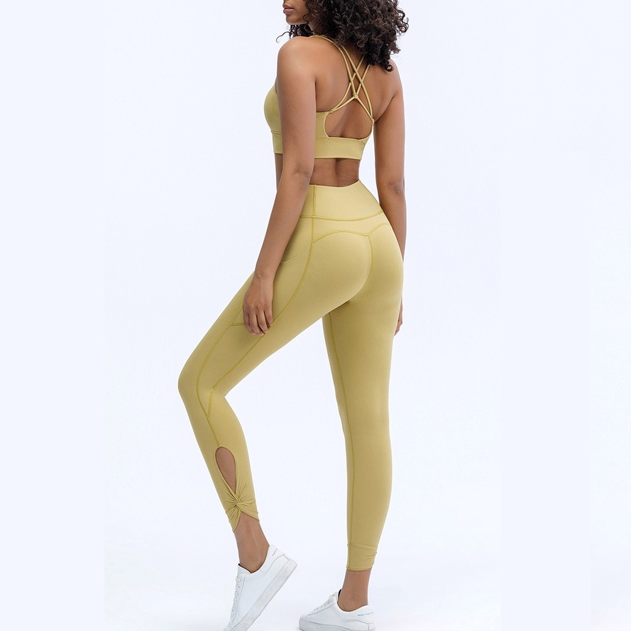 MOVING PEACH Women Sports sets Beauty-back Yoga bra with Leggings CBN+CLN