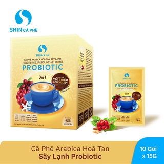 Cà phê hòa tan arabica sấy lạnh probiotics 3 in 1 - shin cà phê - hộp 10 gói