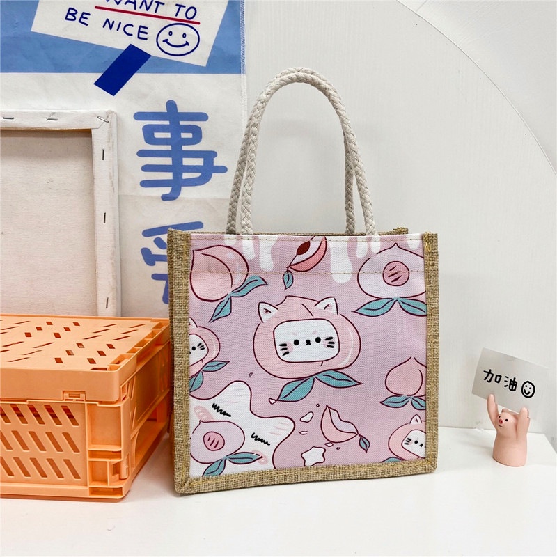Túi Tote Họa Tiết Hoạt Hình Dễ Thương Phong Cách Nhật Bản Cho Nữ