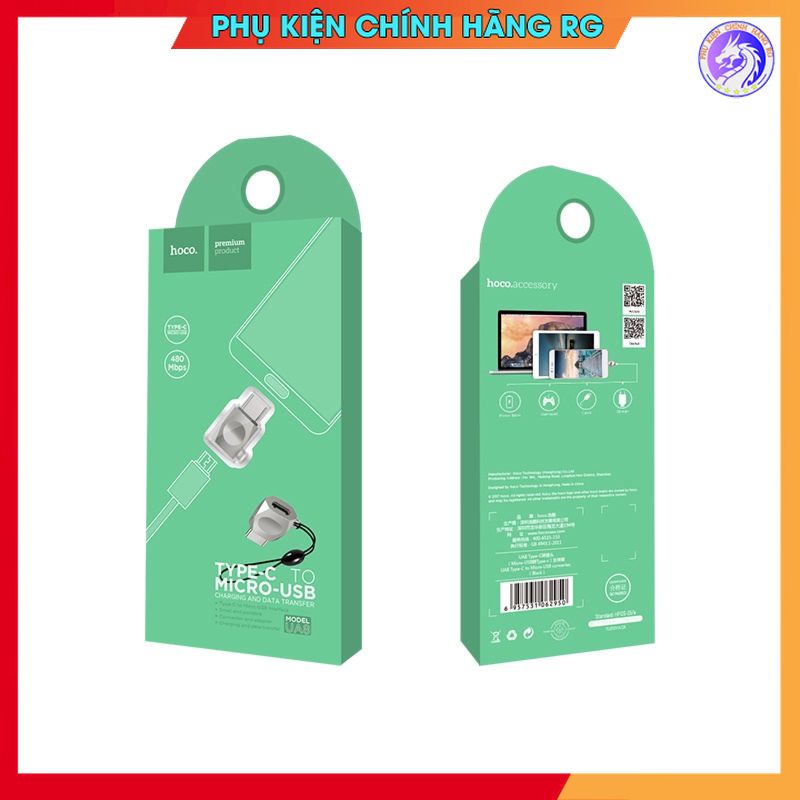 Đầu chuyển đổi Hoco UA8 type-c to micro usb hàng chính hãng bảo hành 12 tháng