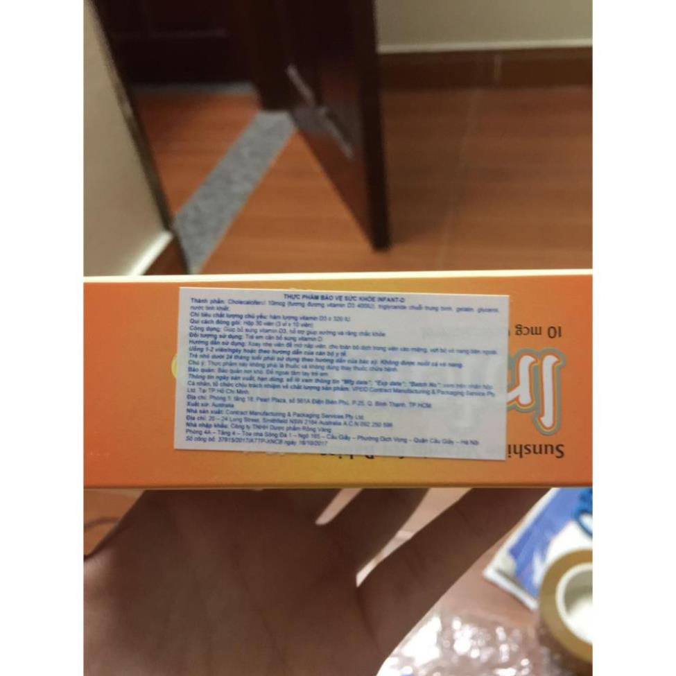 [GIÁ GỐC] Infant D bổ sung vitamin D3 cho bé hộp 3 vỉ x 10 viên
