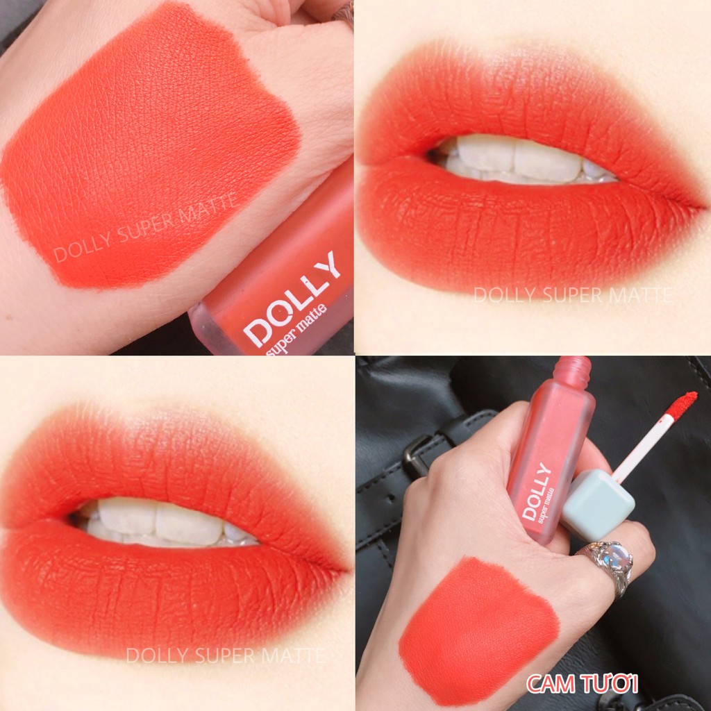 NEW 2021 [Cam Tươi 05] Son Kem Lì Dolly Super Matte Không Chì Màu Cam Tươi | BigBuy360 - bigbuy360.vn