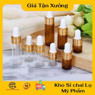[2ml/3ml/5ml] Lọ đựng tinh dầu thủy tinh mỏng Khoen vàng - lọ chiết nước hoa / lọ chiết tinh dầu / chai lọ chiết mỹ phẩm