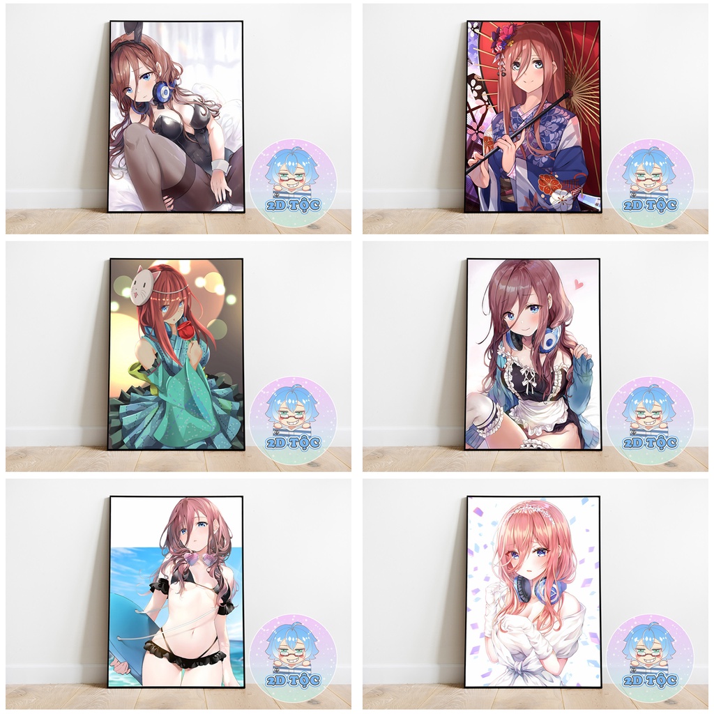 TRANH POSTER A3 NAKANO MIKU  ANIME MANGA NHÀ CÓ 5 NÀNG DÂU 5-TOUBUN NO HANAYOME GOTOUBUN NO HANAYOME - 2D TỘC SHOP