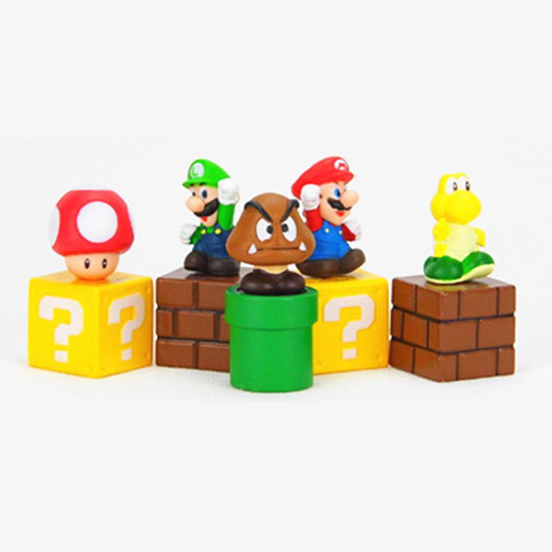 Bộ 5 Mô Hình Nhân Vật Game Super Mario