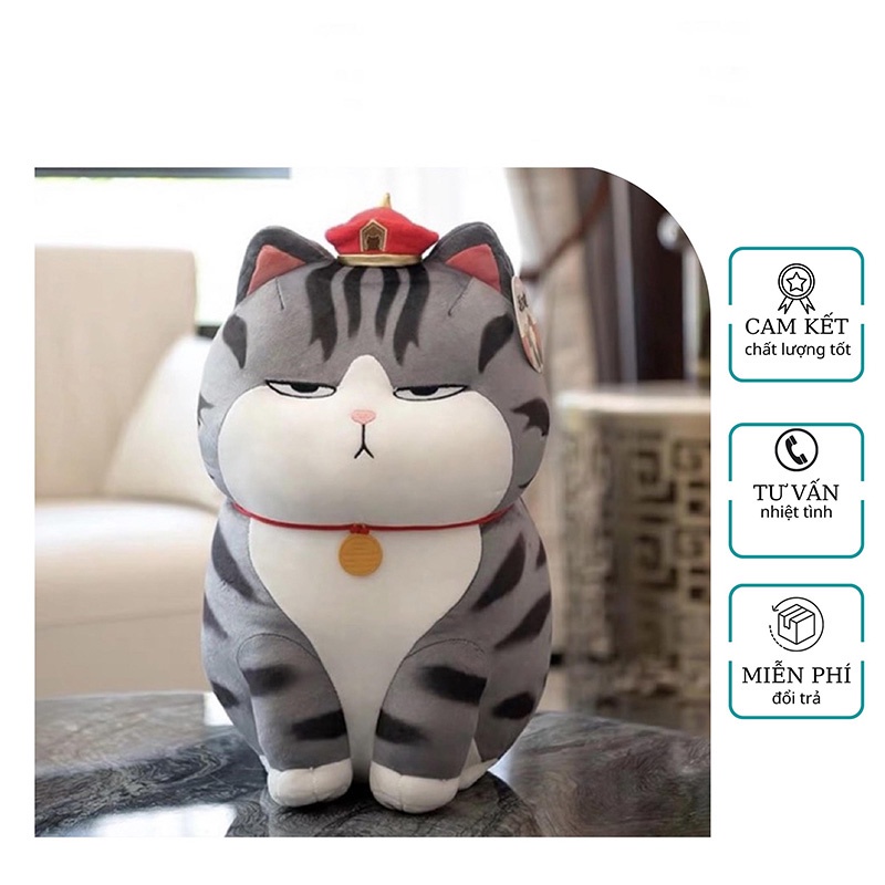 Gấu bông mèo thần tài siêu quạo - Gấu bông mini cho bé  - kích thước 40cm - chất vải mền mịn co dãn