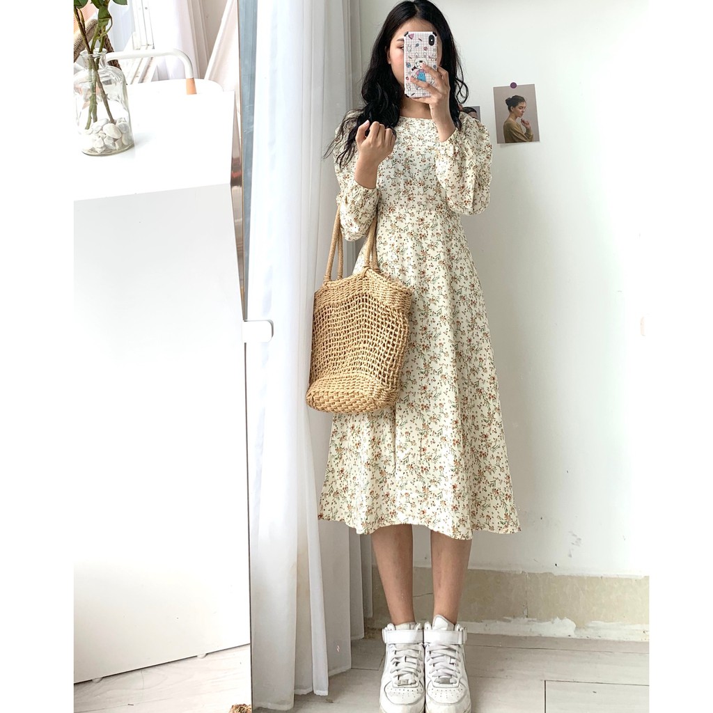 váy hoa nhí dài tay {ảnh thật + video}