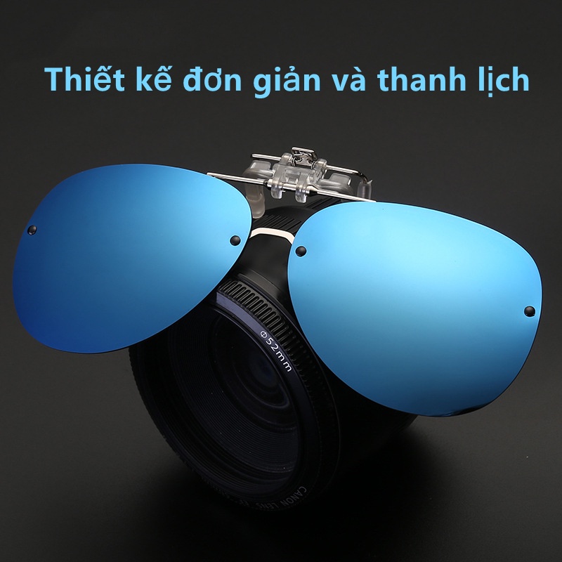 Mắt Kính mát kẹp vuông chống tia UV, kính râm cận cho nam nữ thời trang - kính ban đêm HD