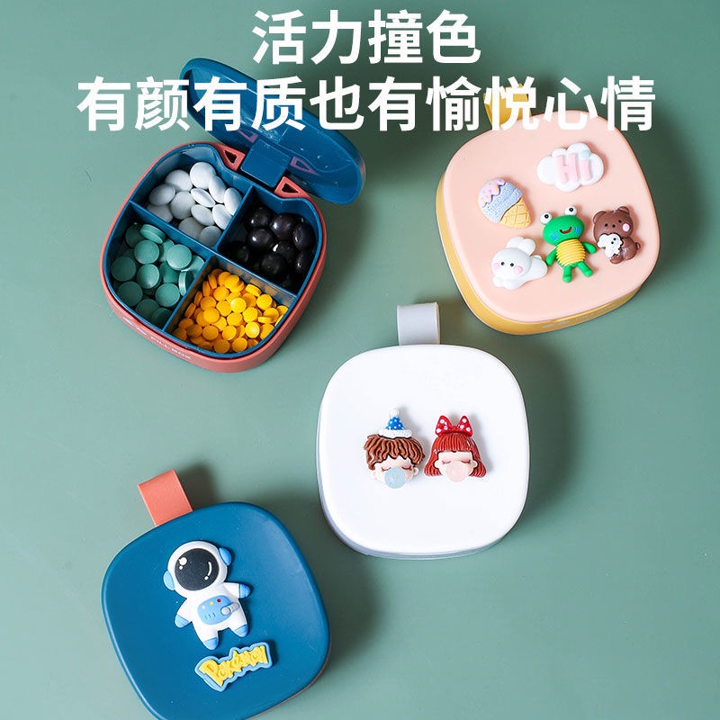 Hộp Đựng Thuốc 7 Ngăn Mini Chống Ẩm Mang Đi Du Lịch Tiện Lợi