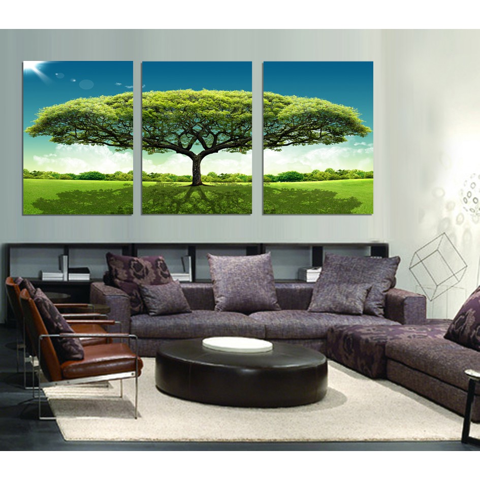 Bộ 3 tấm ghép tranh Phong Cảnh Treo phòng khách - 5 bộ tranh phong cảnh treo phòng khách đẹp