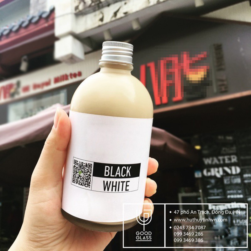 Chai tròn nắp nhôm bạc 400ml