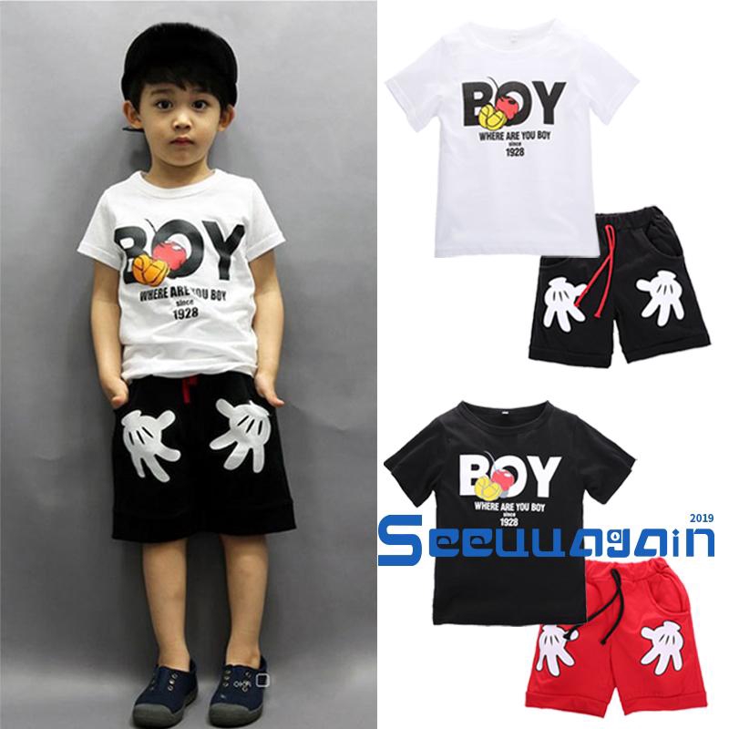 Set Áo Thun 3 Lỗ &amp; Quần Short Cho Bé Trai