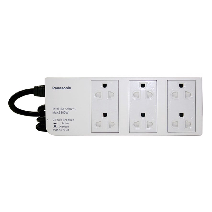 Ổ cắm nối dài có dây Panasonic 5 lỗ cắm 3 chấu Công suất lớn WCHG28352 - Có công tắc an toàn