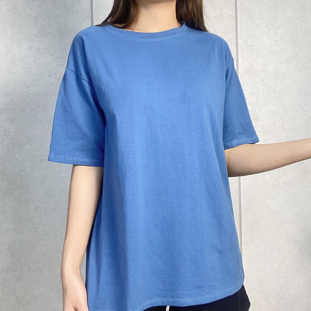 Áo Phông Áo Thun Nữ Trơn form rộng ảnh thật ulzzangstyle chất cotton khô sịn