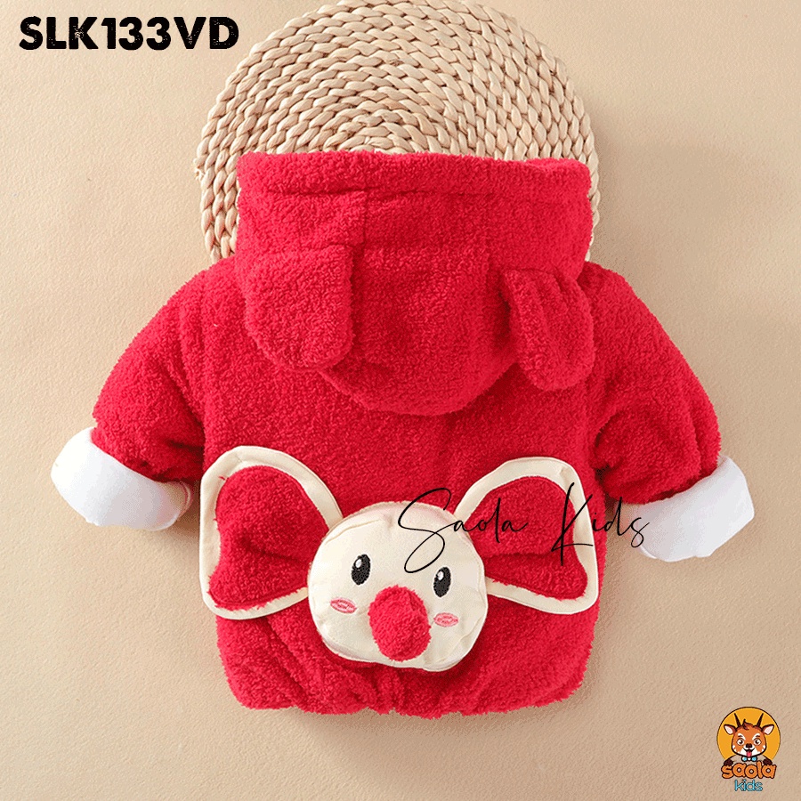 Áo khoác trần bông họa tiết động vật đáng yêu cho bé trai, bé gái nhà Saola Kids - SLK133