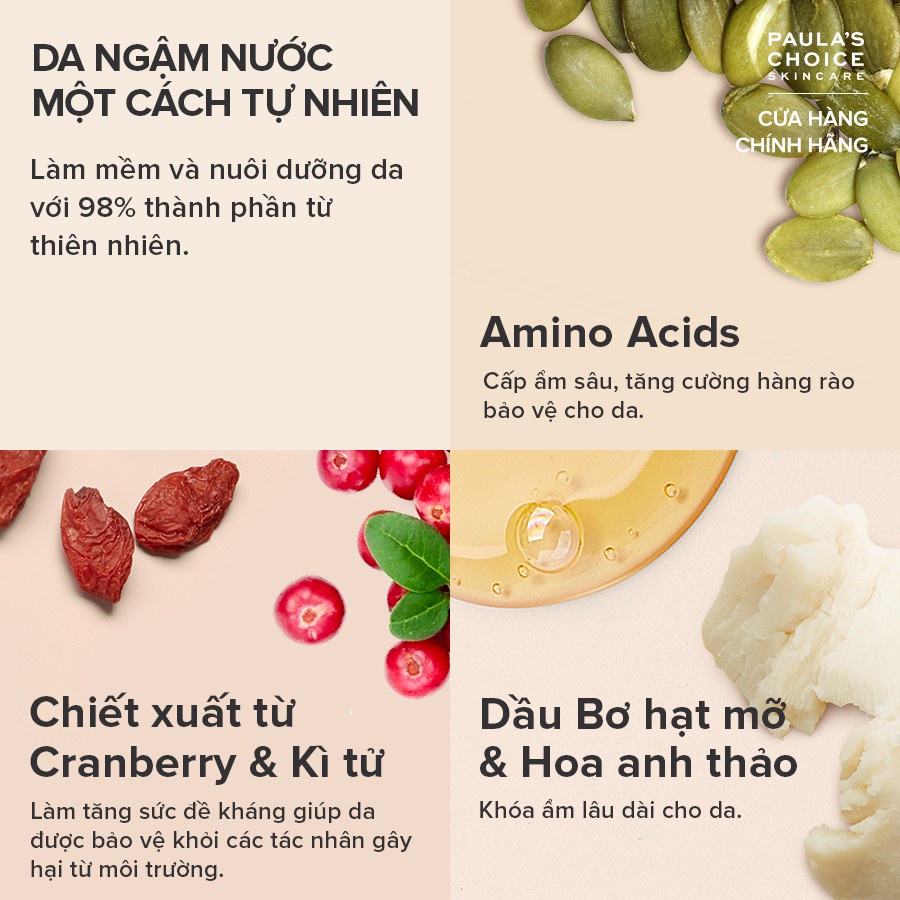 Kem dưỡng ẩm nguồn gốc thiên nhiên Paula’s Choice Earth Sourced Antioxidant Enriched Natural Moisturizer 60ml 8520