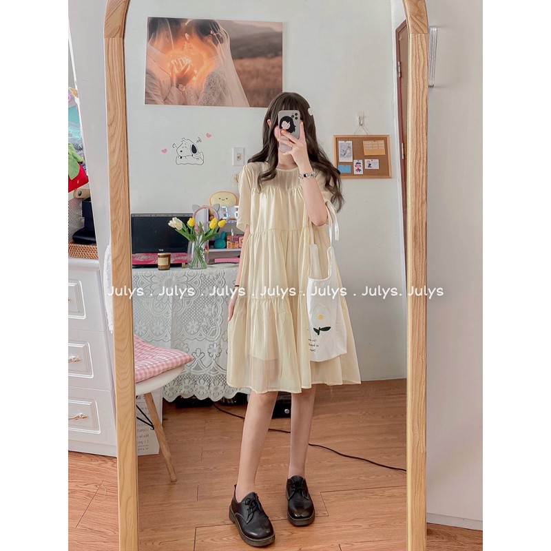 [Mã SKAMA06 giảm 8% tối đa 50K đơn 250K] Váy babydoll VOAN TƠ xếp tầng (ảnh thật shop chụp kèm video) | BigBuy360 - bigbuy360.vn