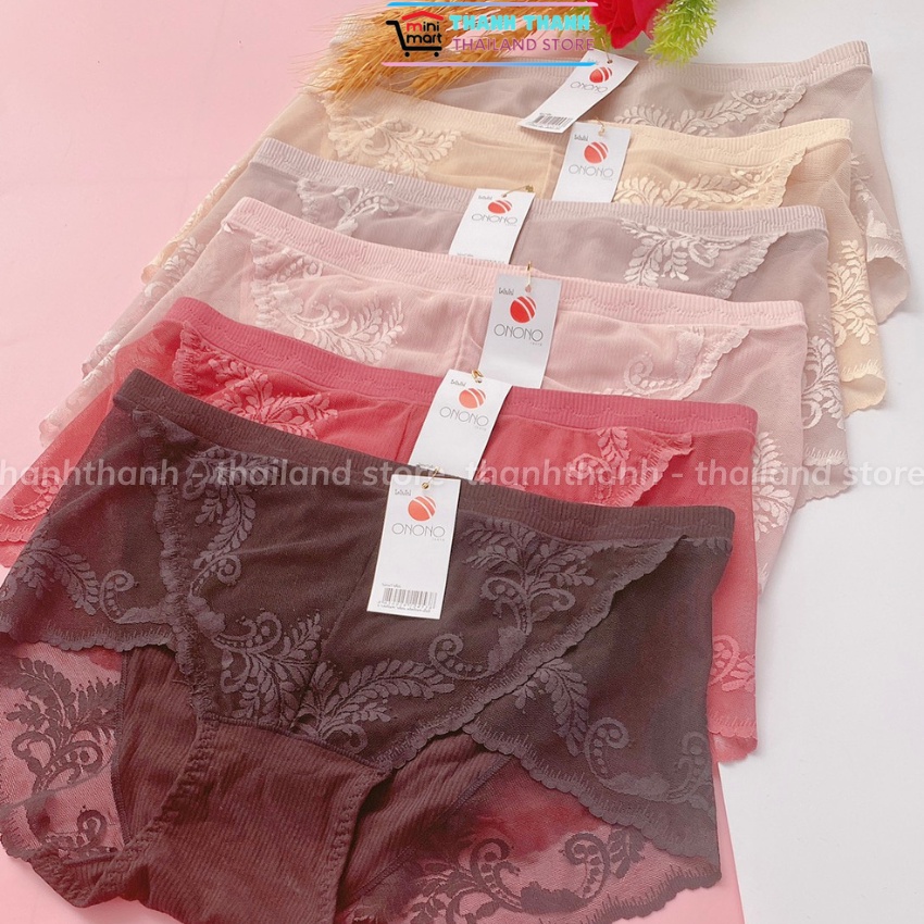 Quần lót thái lan ONONO 1029 , chất ren cotton dày, lưng cao, co giản 4 chiều Freesize - XL