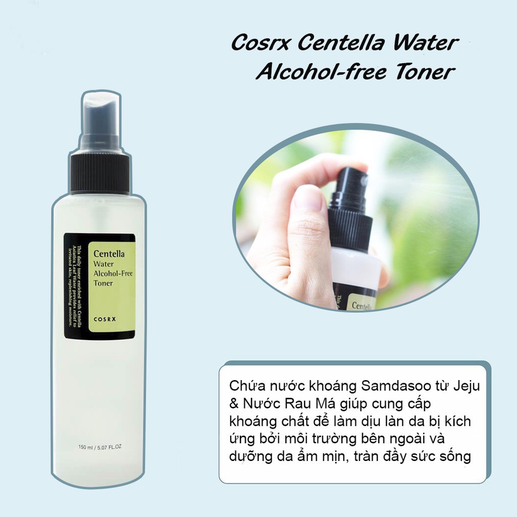 Toner rau má Cosrx - giảm mụn Centella Water Acohol Free 150ml (Chính hãng)