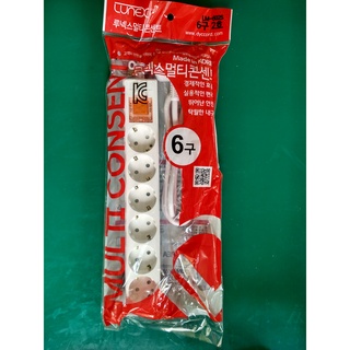 Ổ cắm hàn quốc dongyang 6 lỗ, 1 công tắc , có dây tiếp địa