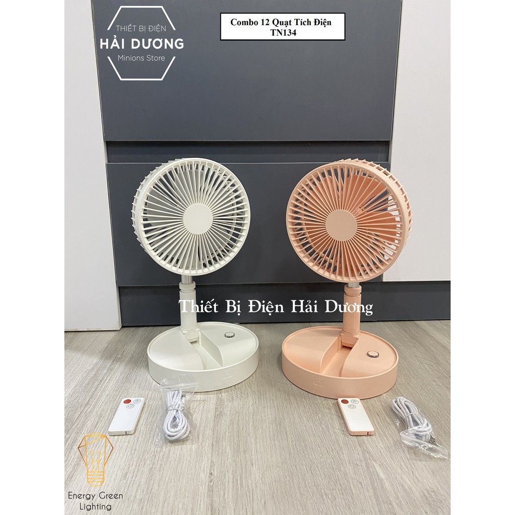 Combo 12 Quạt Tích Điện TN134 Có Khiển