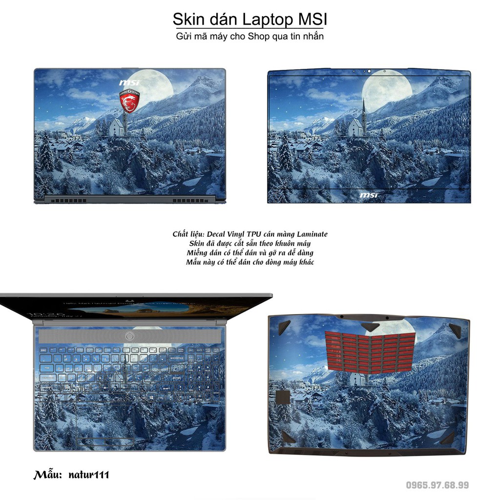 Skin dán Laptop MSI in hình thiên nhiên nhiều mẫu 6 (inbox mã máy cho Shop)