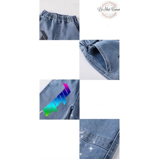 Quần jean jogger bò bé trai gái thời trang phong cách hàn quốc phản quang size đại 3/4/5/6/7/8/9/10/11/12 tuổi 14-50kg