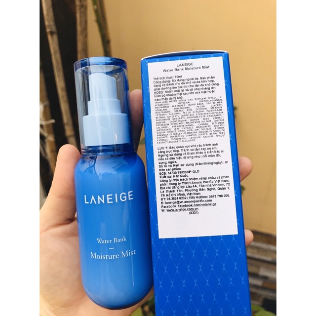 Xịt Khoáng Dưỡng Ẩm Laneige Water Bank Moisture Mist