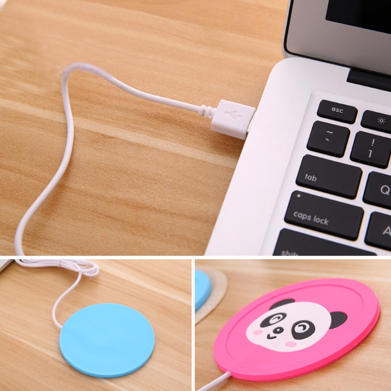 Đế Hâm Nóng Đồ Uống Bằng Silicon 5V Cổng USB Họa Tiết Hoạt Hình