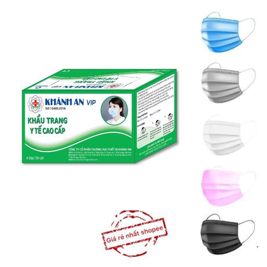 KHẨU TRANG KHÁNH AN   4 LỚP CAO CẤP KHÁNG KHUẨN