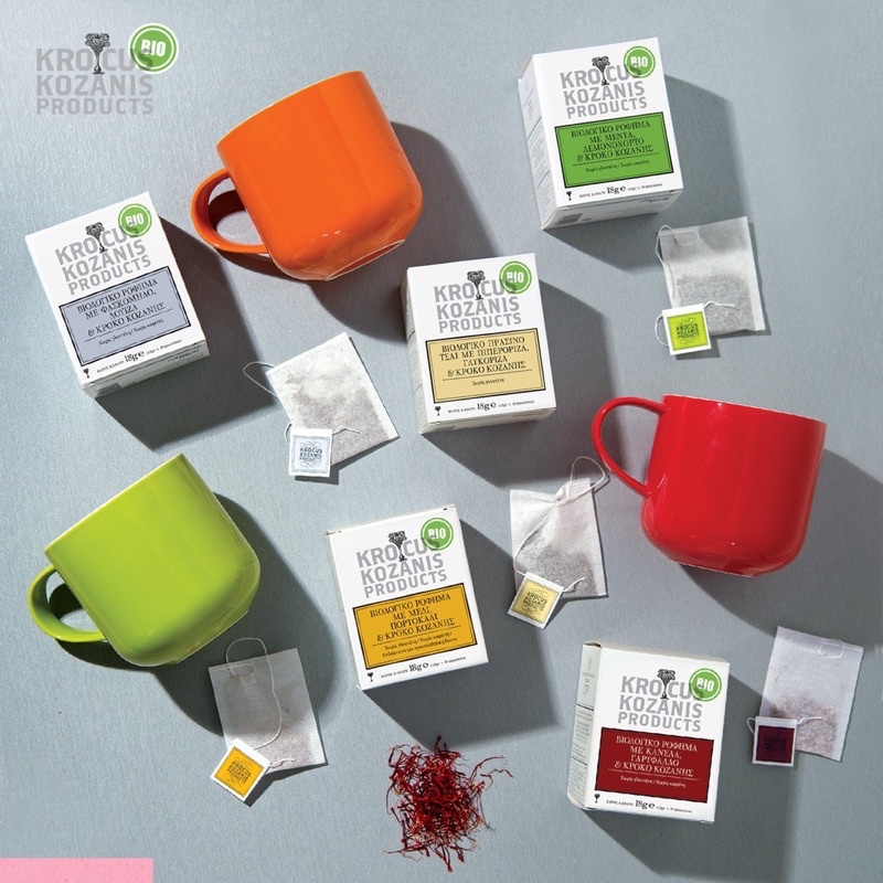 Trà thảo mộc hữu cơ 5 vị mix Saffron Hy Lạp nhãn hiệu Krokos Kozanis 18g